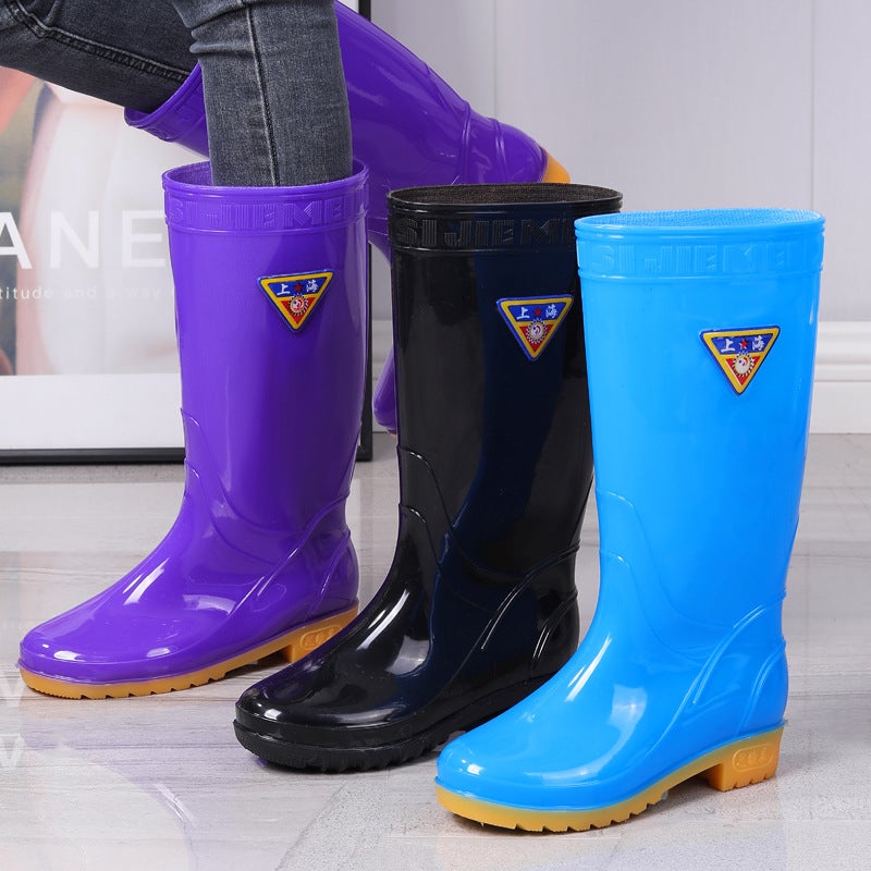 Shanghai High-Rise Women'S Rain Shoes Rainy Day Women'S Waterproof Thickened Rubber Shoes Pastoral Farming Shoes Four Seasons Water Boots Labor Protection Rain Boots - Image 4